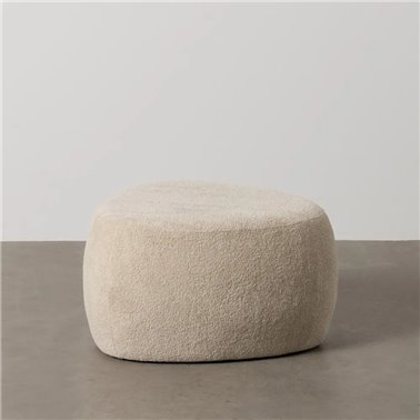 PUF BEIGE TEJIDO SALÓN 60 X 60 X 33 CM