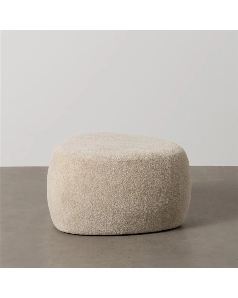 PUF BEIGE TEJIDO SALÓN 60 X 60 X 33 CM