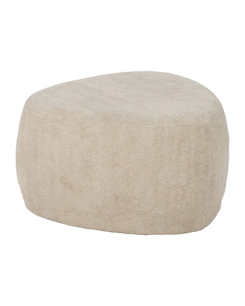 PUF BEIGE TEJIDO SALÓN 60 X 60 X 33 CM