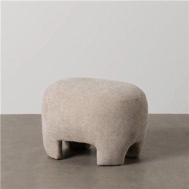 PUF BEIGE TEJIDO SALÓN 53 X 41 X 38 CM