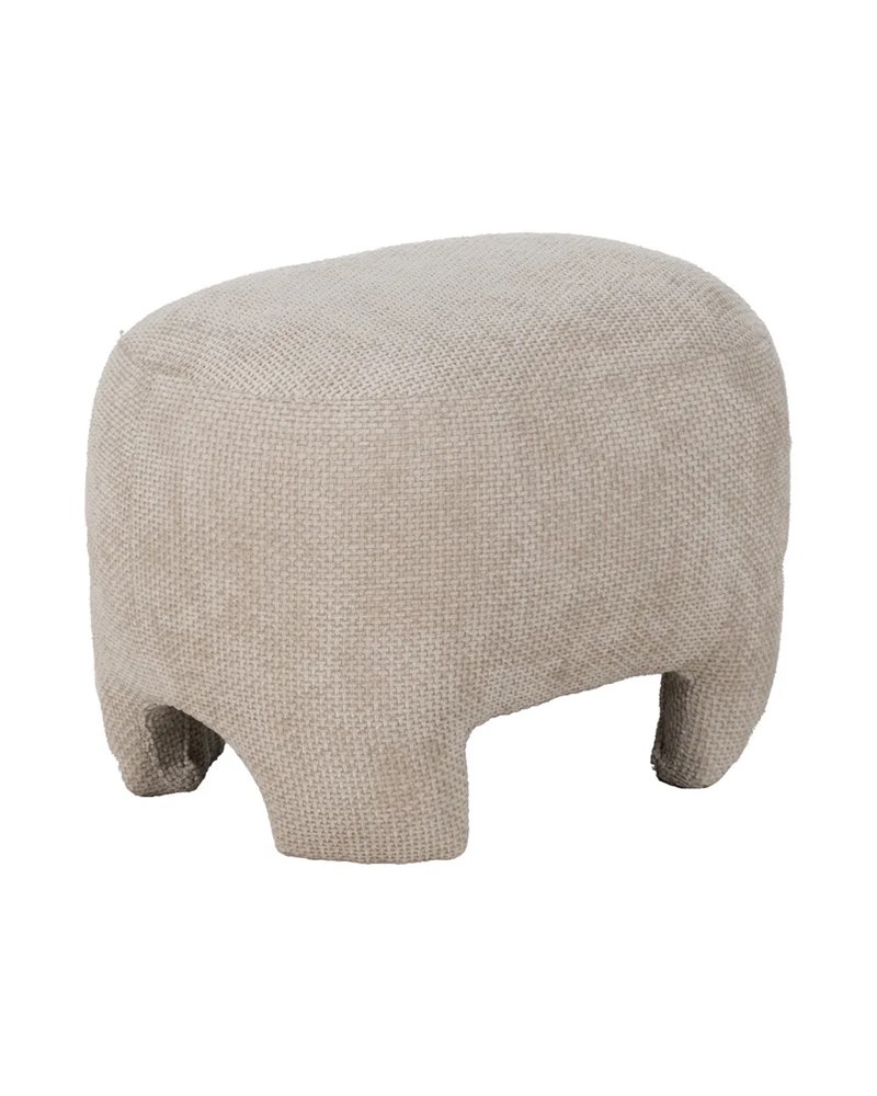 PUF BEIGE TEJIDO SALÓN 53 X 41 X 38 CM