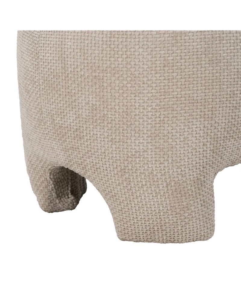 PUF BEIGE TEJIDO SALÓN 53 X 41 X 38 CM