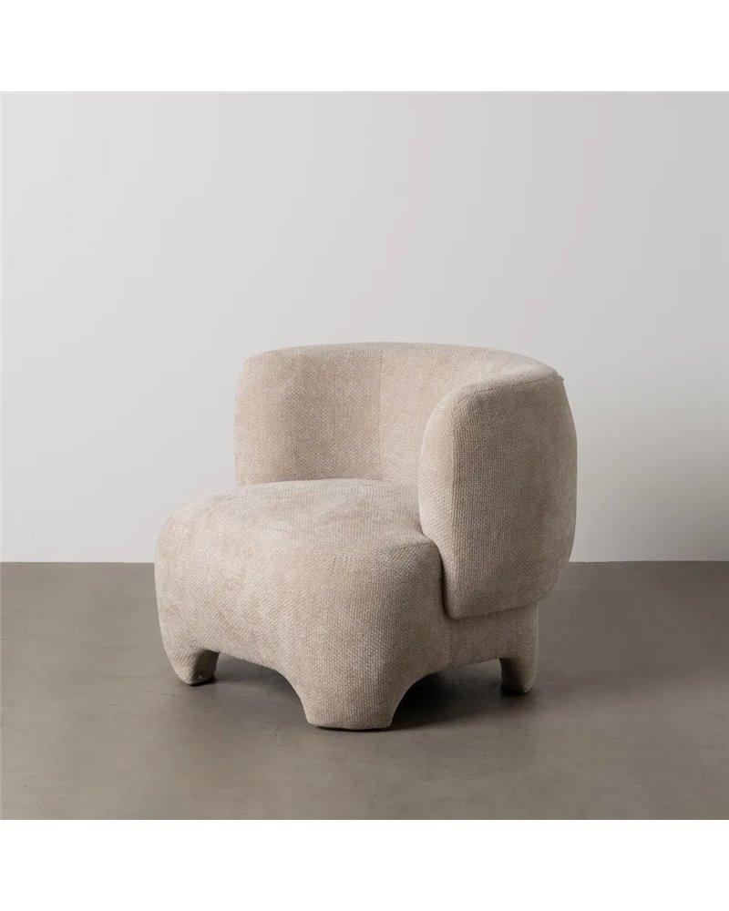 SILLÓN BEIGE TEJIDO SALÓN 80 X 80 X 71 CM