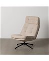 SILLÓN GIRATORIO BEIGE TEJIDO-METAL 65 X 98 X 93 CM