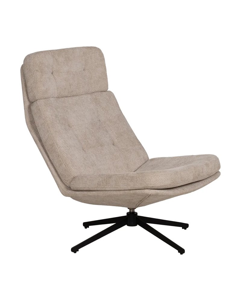 SILLÓN GIRATORIO BEIGE TEJIDO-METAL 65 X 98 X 93 CM
