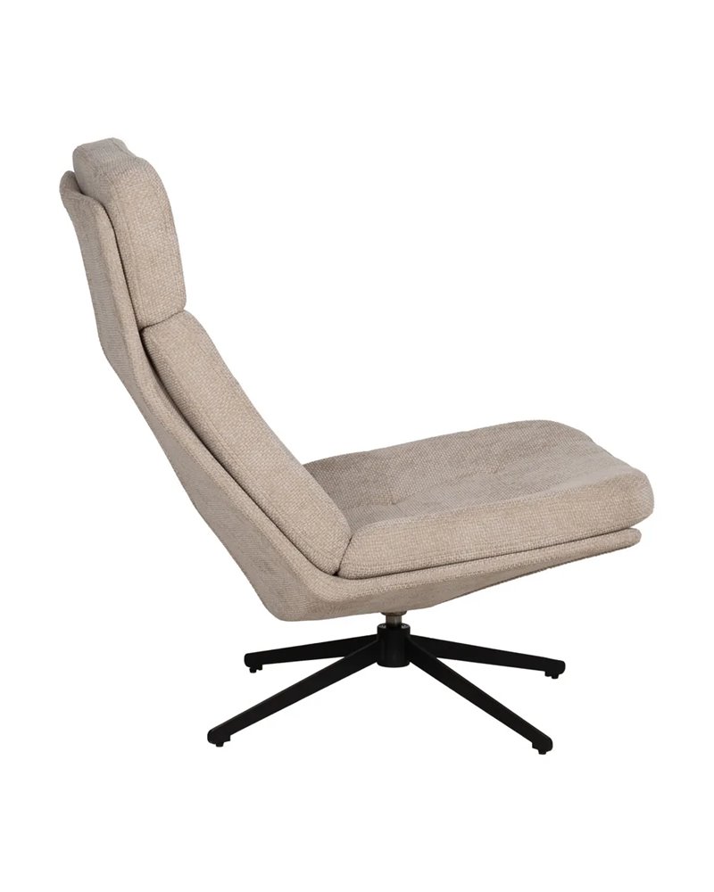 SILLÓN GIRATORIO BEIGE TEJIDO-METAL 65 X 98 X 93 CM