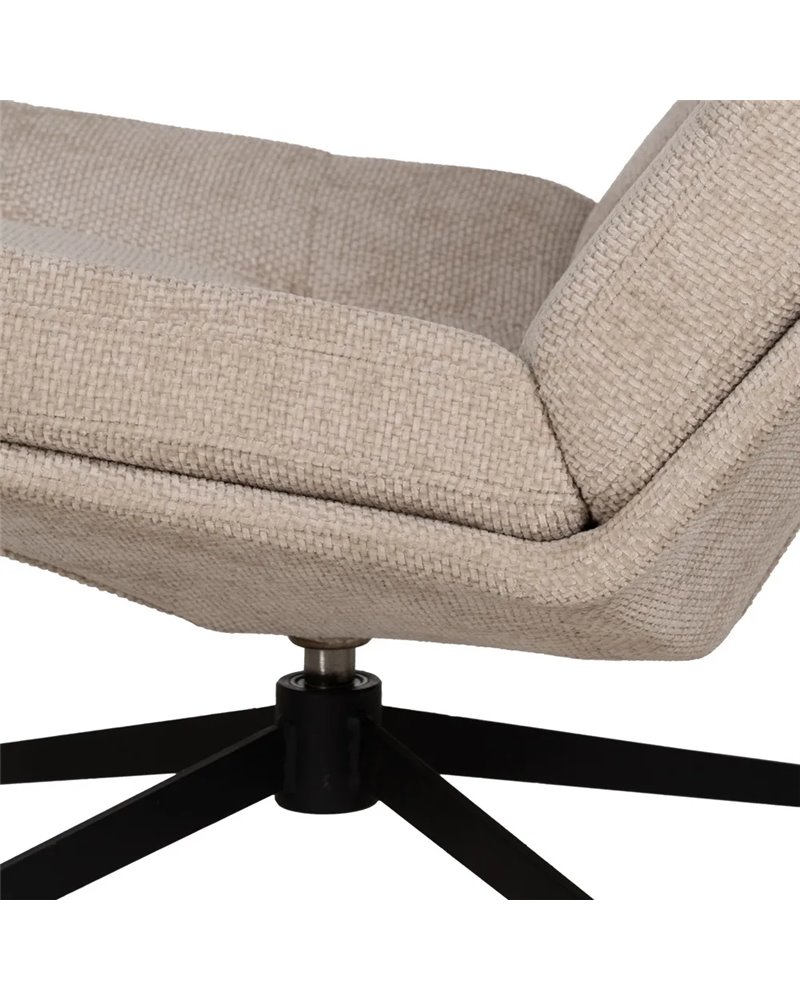 SILLÓN GIRATORIO BEIGE TEJIDO-METAL 65 X 98 X 93 CM