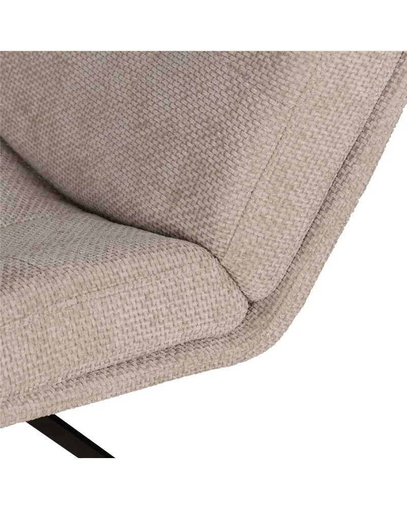 SILLÓN GIRATORIO BEIGE TEJIDO-METAL 65 X 98 X 93 CM