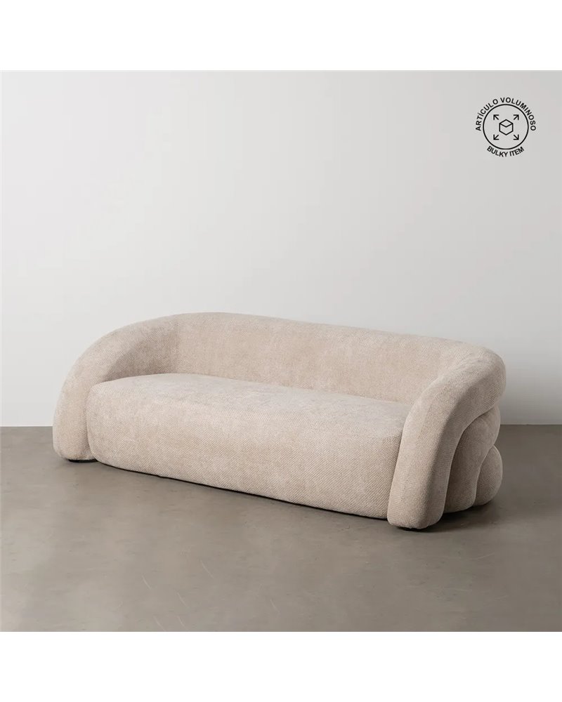 SOFÁ BEIGE TEJIDO SALÓN 200 X 89 X 61 CM