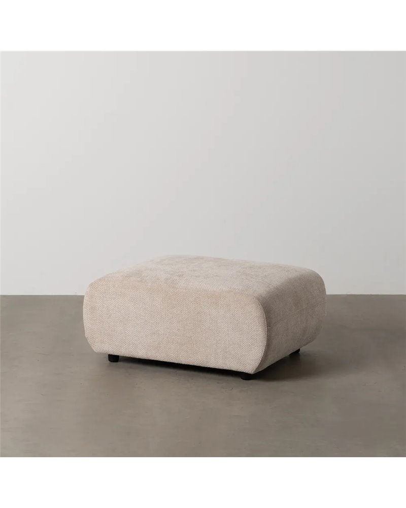 PUF BEIGE TEJIDO SALÓN 66 X 87 X 39 CM