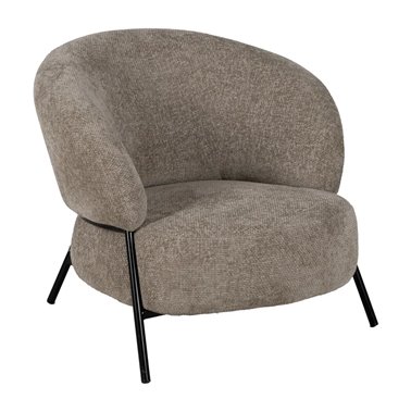SILLÓN BEIGE TEJIDO-METAL SALÓN 84 X 84 X 70 CM
