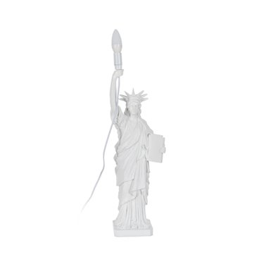 LÁMPARA MESA ESTATUA BLANCO RESINA 18,50 X 17 X 57 CM