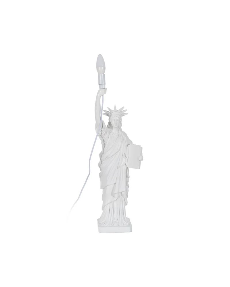 LÁMPARA MESA ESTATUA BLANCO RESINA 18,50 X 17 X 57 CM