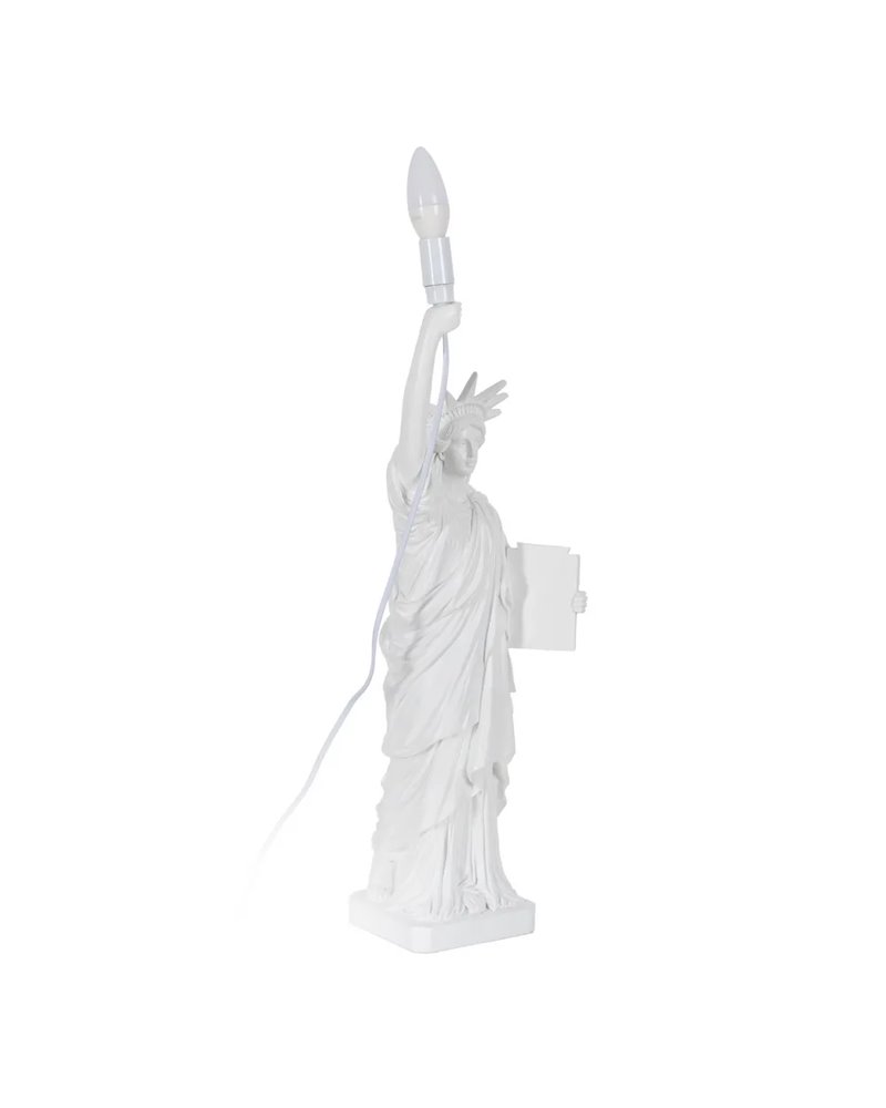 LÁMPARA MESA ESTATUA BLANCO RESINA 18,50 X 17 X 57 CM