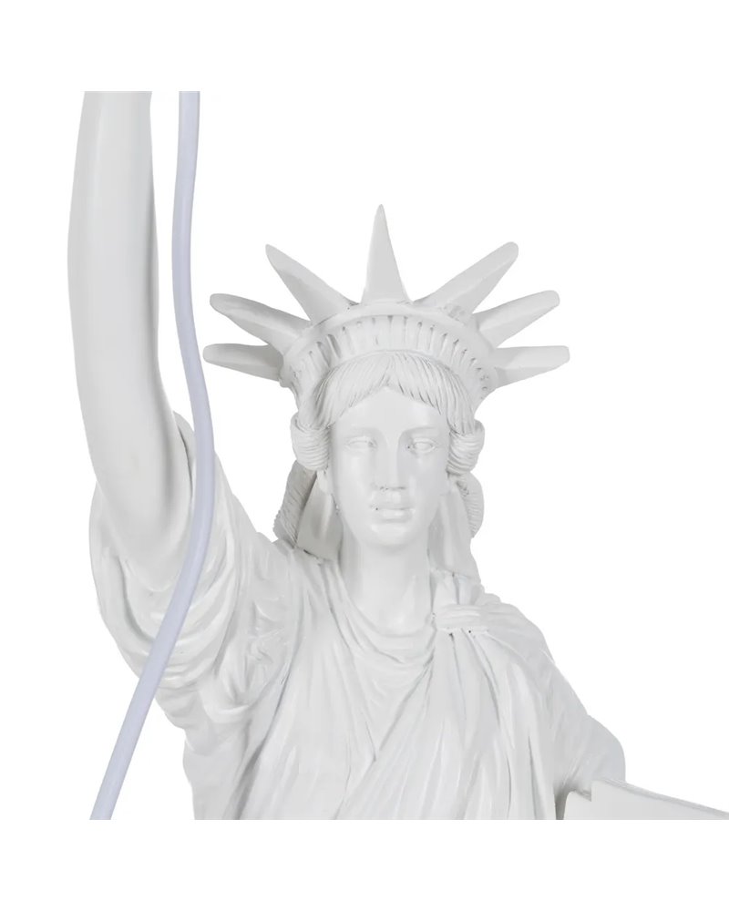 LÁMPARA MESA ESTATUA BLANCO RESINA 18,50 X 17 X 57 CM