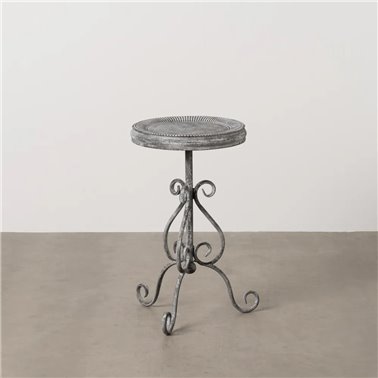 MESITA GRIS METAL 36 X 36 X 61 CM