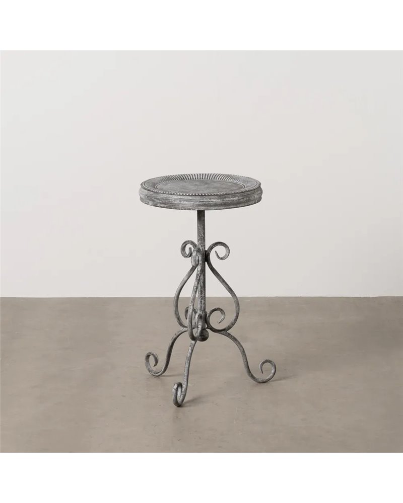 MESITA GRIS METAL 36 X 36 X 61 CM