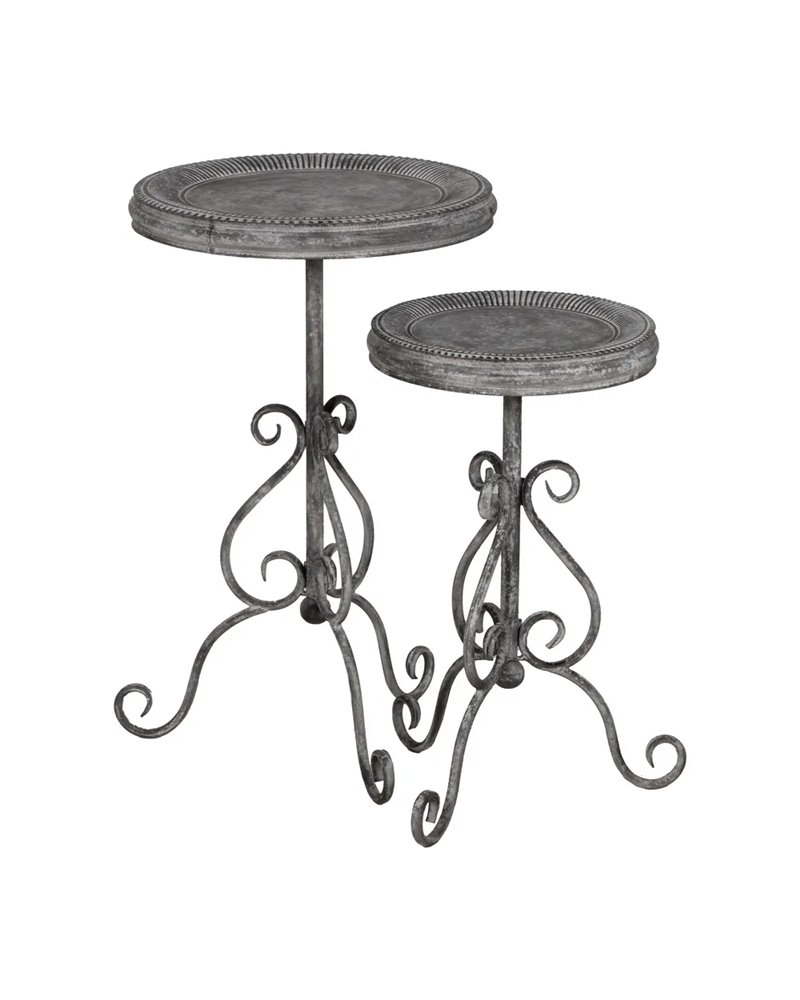MESITA GRIS METAL 36 X 36 X 61 CM