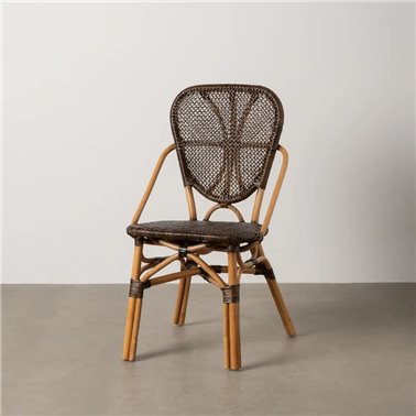 SILLA NATURAL-NEGRO MADERA 50 X 57 X 91 CM