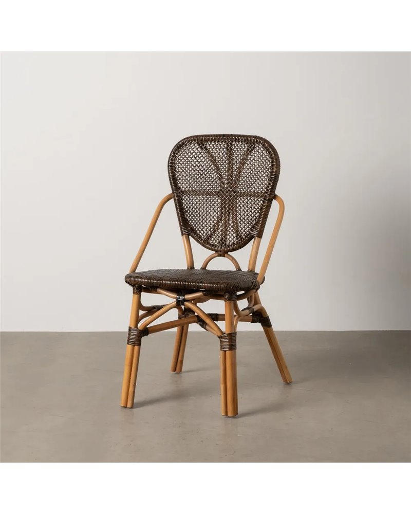 SILLA NATURAL-NEGRO MADERA 50 X 57 X 91 CM