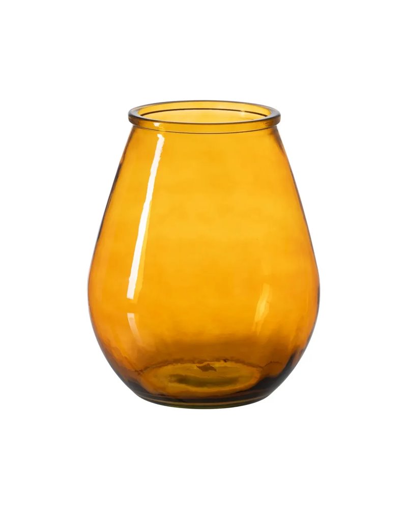 PORTAVELAS NARANJA VIDRIO RECICLADO 29 X 29 X 35,50 CM