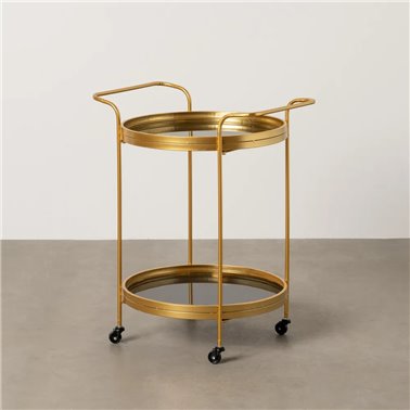 CAMARERA DORADO METAL-CRISTAL DECORACIÓN 65 X 50 X 75,50 CM