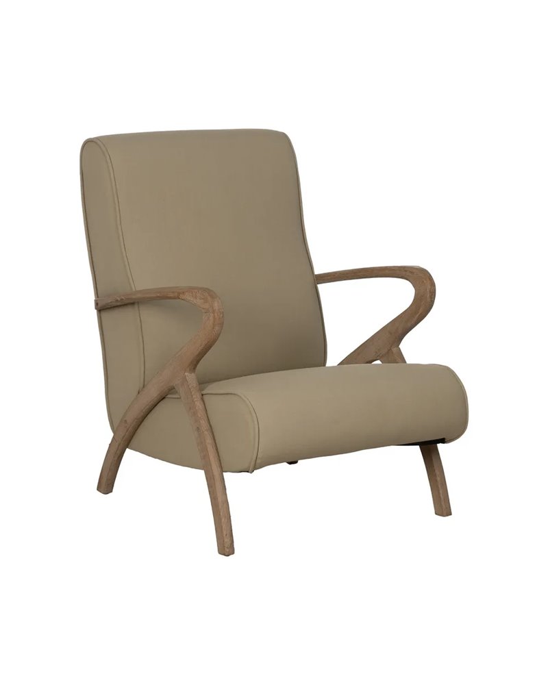 SILLÓN NATURAL-BEIGE TEJIDO-MADERA 57 X 55 X 85 CM