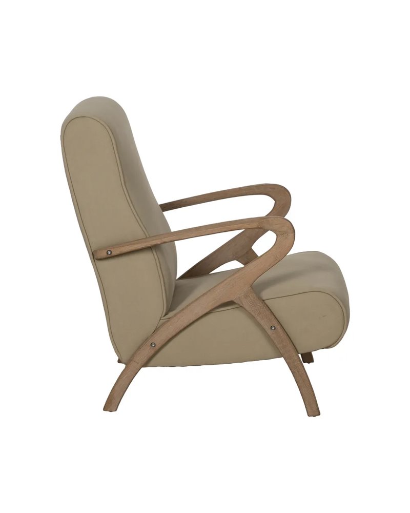 SILLÓN NATURAL-BEIGE TEJIDO-MADERA 57 X 55 X 85 CM