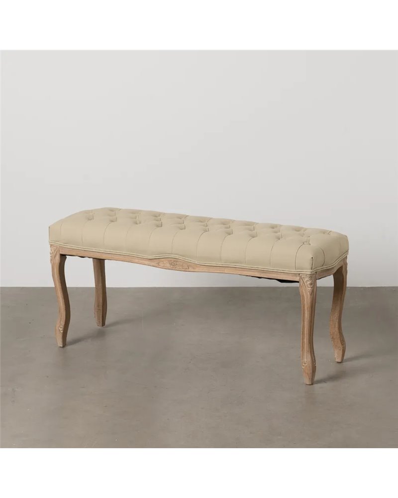 BANQUETA NATURAL-BEIGE TEJIDO-MADERA 110 X 36 X 47 CM