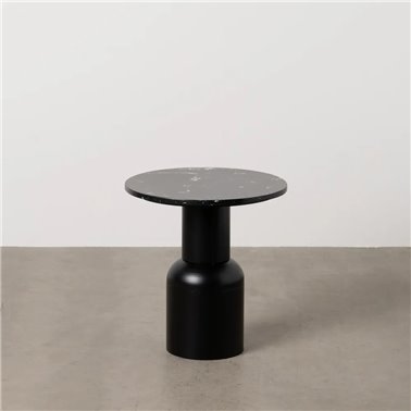 MESITA NEGRO METAL-MÁRMOL 45 X 45 X 46 CM