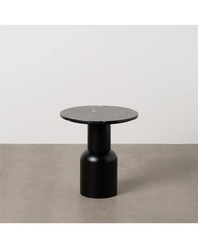 MESITA NEGRO METAL-MÁRMOL 45 X 45 X 46 CM