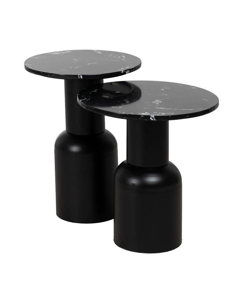 MESITA NEGRO METAL-MÁRMOL 45 X 45 X 46 CM
