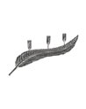 CANDELABRO GRIS METAL DECORACIÓN 62 X 15 X 17 CM