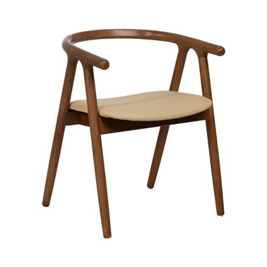 SILLA CREMA-MARRÓN MADERA...