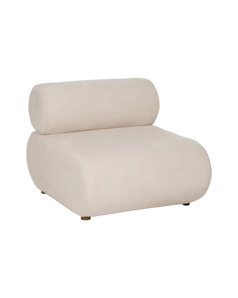 SILLÓN BLANCO ROTO MADERA DE ABEDUL 63 X 90 X 75 CM