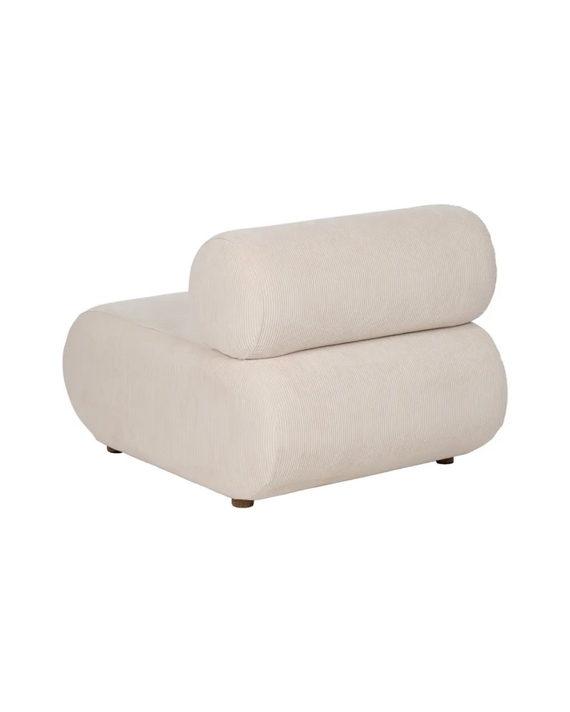 SILLÓN BLANCO ROTO MADERA DE ABEDUL 63 X 90 X 75 CM