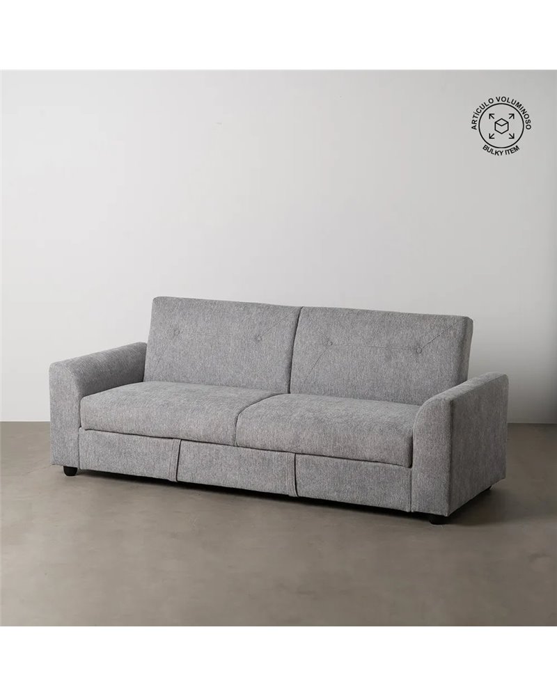 SOFÁ-CAMA GRIS MADERA DECORACIÓN 216 X 85 X 85 CM