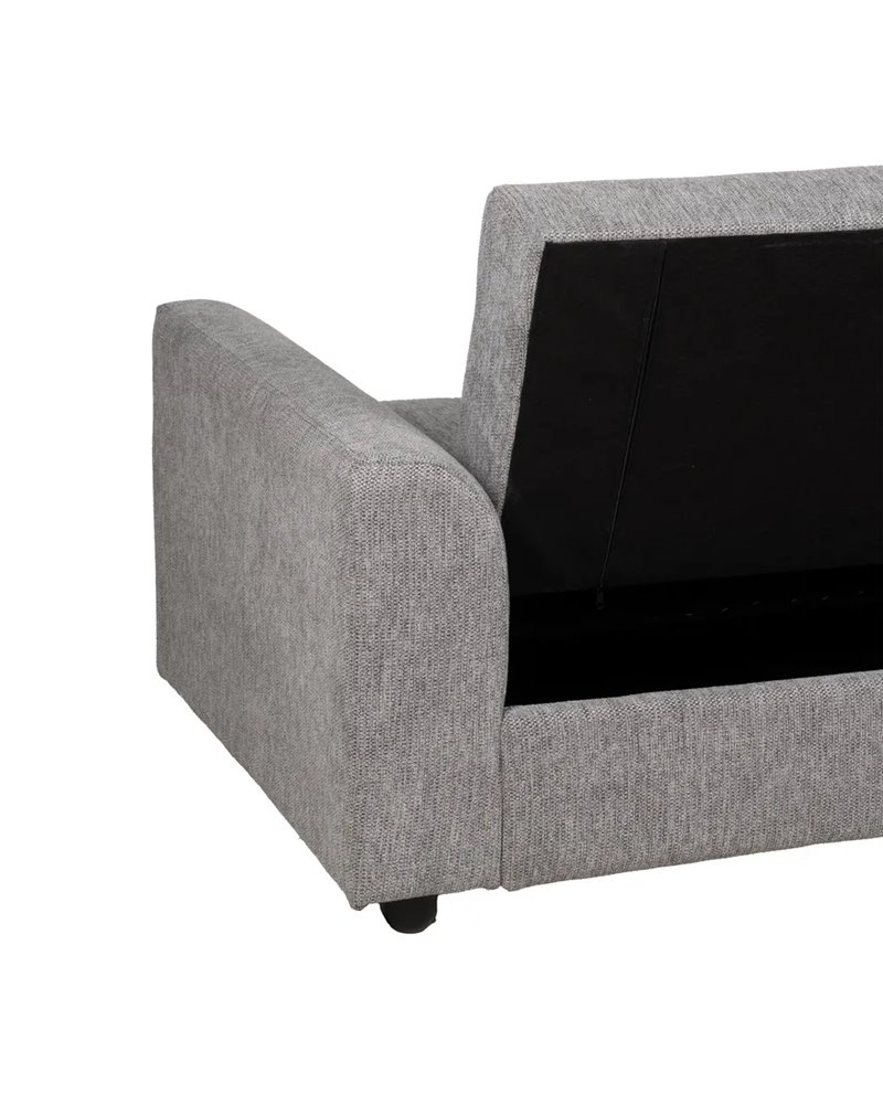 SOFÁ-CAMA GRIS MADERA DECORACIÓN 216 X 85 X 85 CM