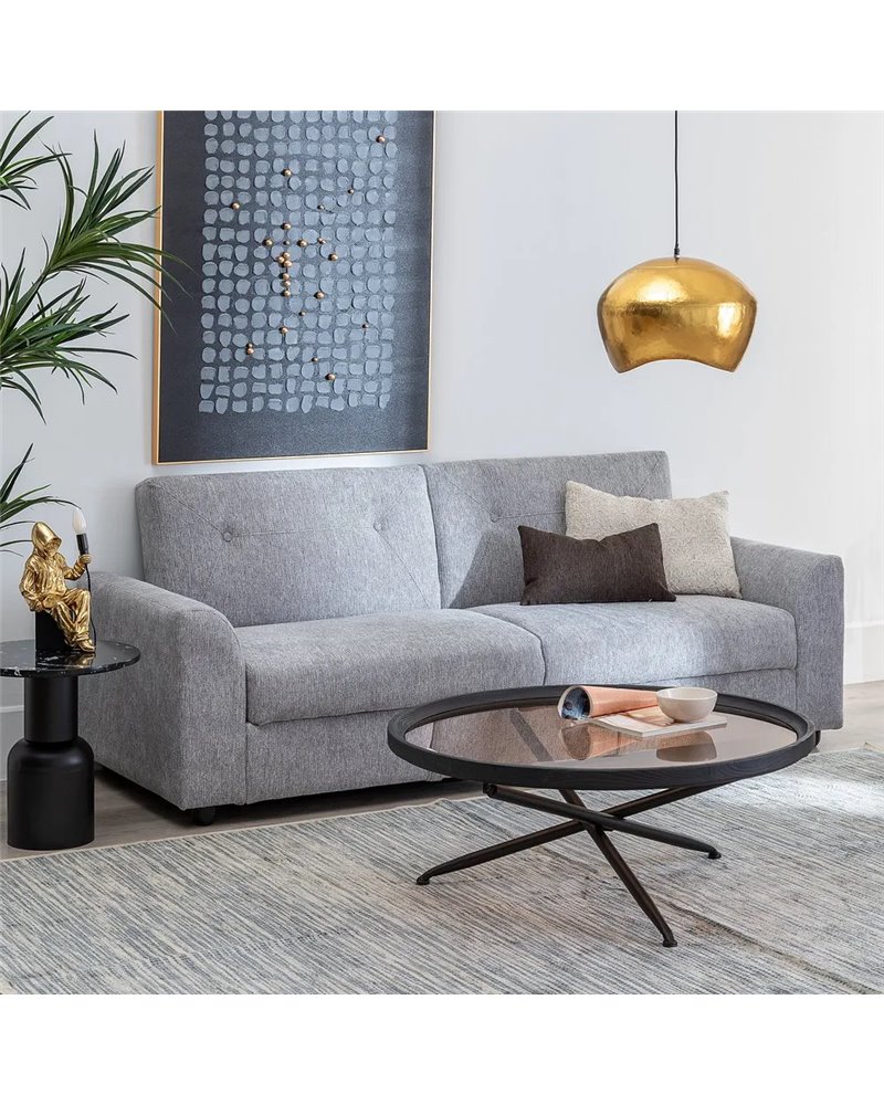SOFÁ-CAMA GRIS MADERA DECORACIÓN 216 X 85 X 85 CM