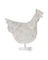 FIGURA GALLINA BLANCO ROZADO METAL 17 X 43,50 X 48 CM