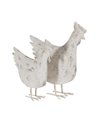 FIGURA GALLINA BLANCO ROZADO METAL 17 X 43,50 X 48 CM
