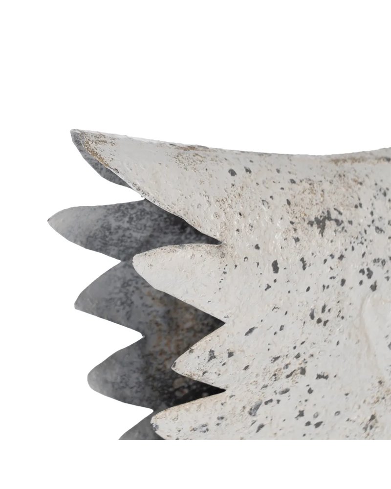 FIGURA GALLINA BLANCO ROZADO METAL 17 X 43,50 X 48 CM