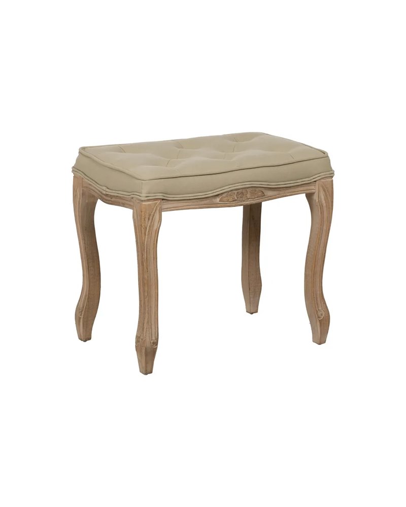 BANQUETA NATURAL-BEIGE TEJIDO-MADERA 50 X 36 X 47 CM