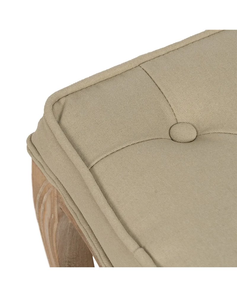 BANQUETA NATURAL-BEIGE TEJIDO-MADERA 50 X 36 X 47 CM