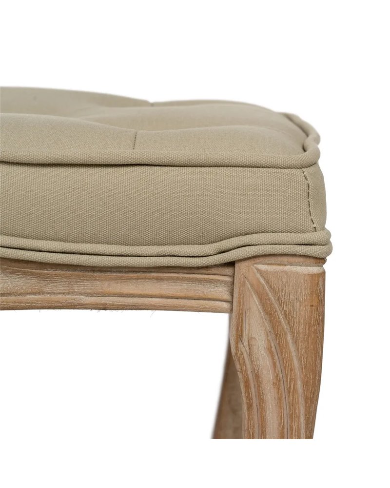 BANQUETA NATURAL-BEIGE TEJIDO-MADERA 50 X 36 X 47 CM