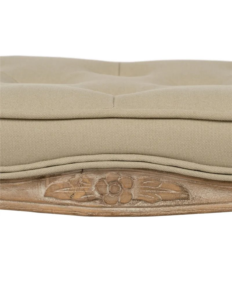 BANQUETA NATURAL-BEIGE TEJIDO-MADERA 50 X 36 X 47 CM