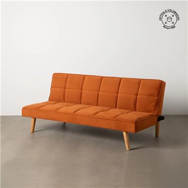 SOFÁ-CAMA NARANJA MADERA DECORACIÓN 175 X 84 X 73 CM