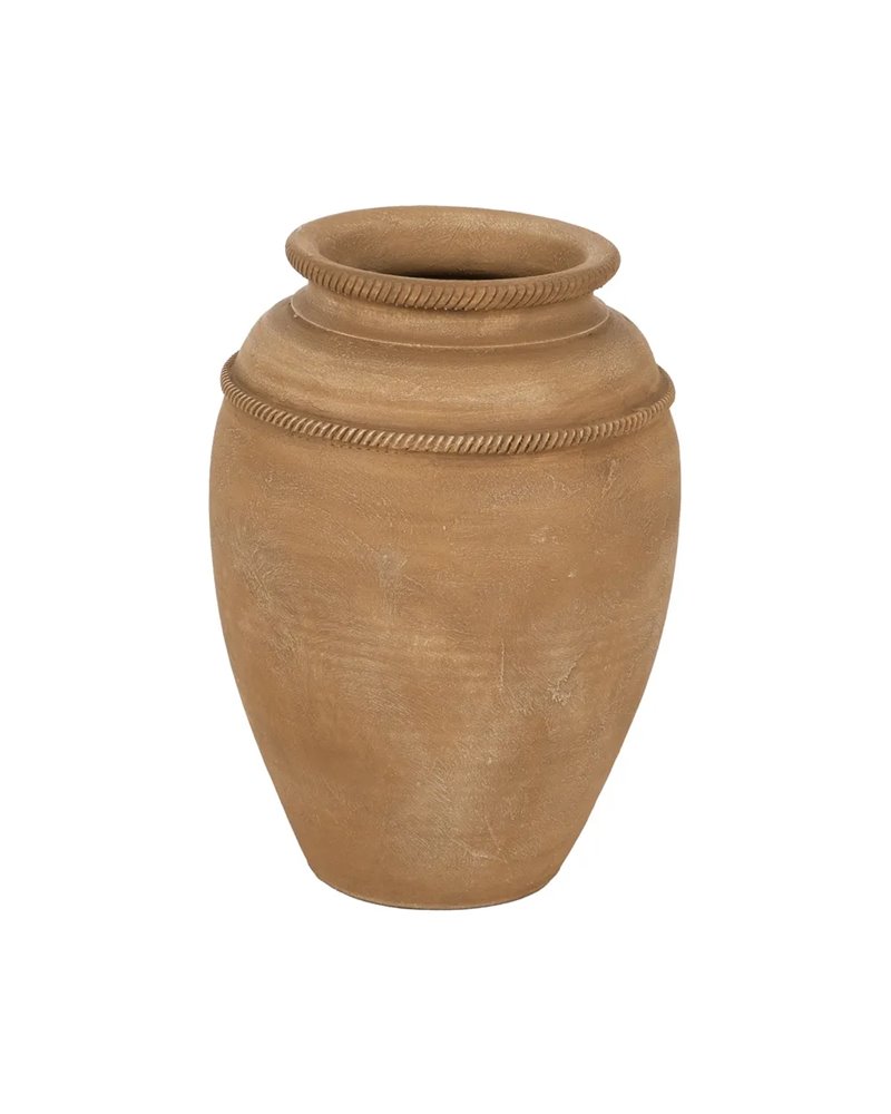 TINAJA BEIGE CERÁMICA DECORACIÓN 32 X 32 X 44 CM