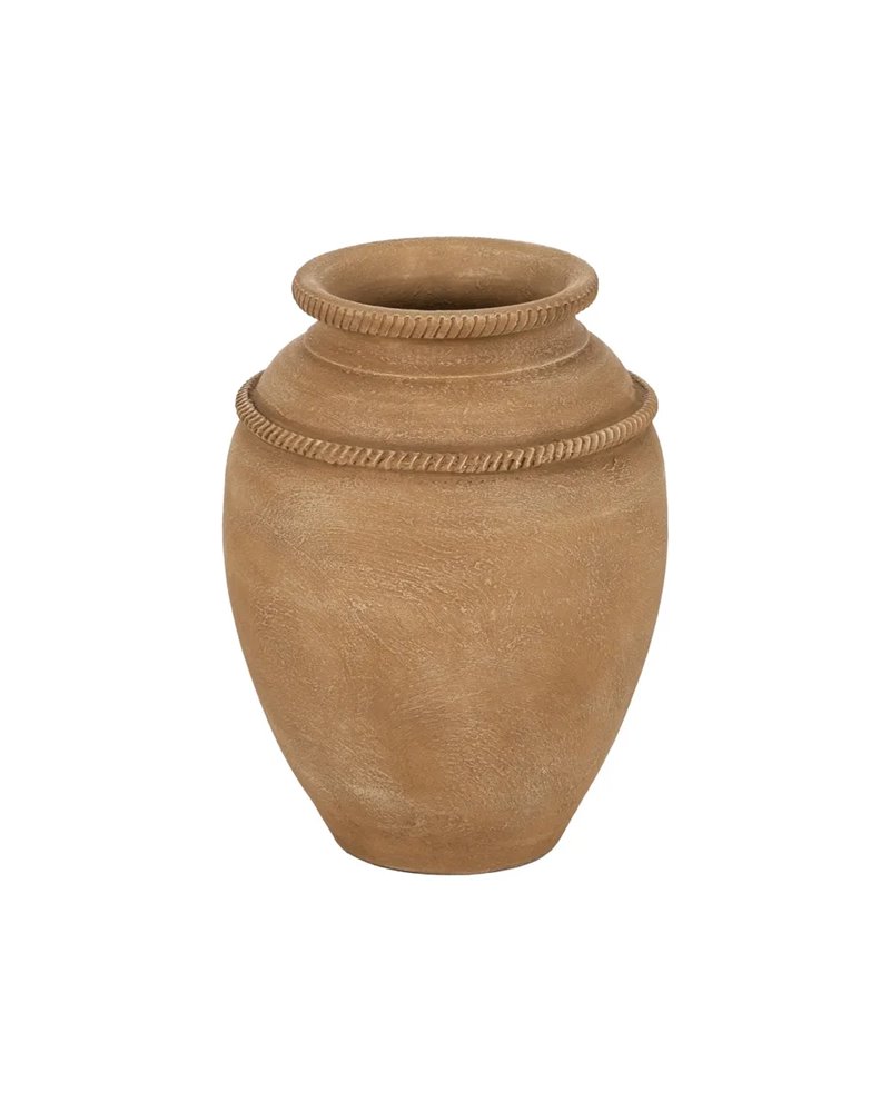 TINAJA BEIGE CERÁMICA DECORACIÓN 27 X 27 X 37 CM