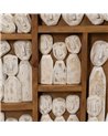 MURAL PARED FIGURAS MARRÓN MADERA 144 X 94 X 6 CM